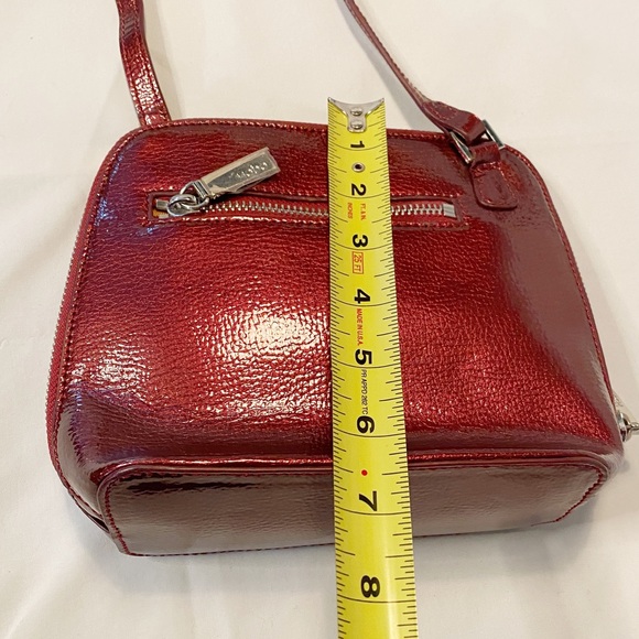 Hobo Camila Metallic Leather Burgundy Crossbody Satchel - Picture 9 of 13